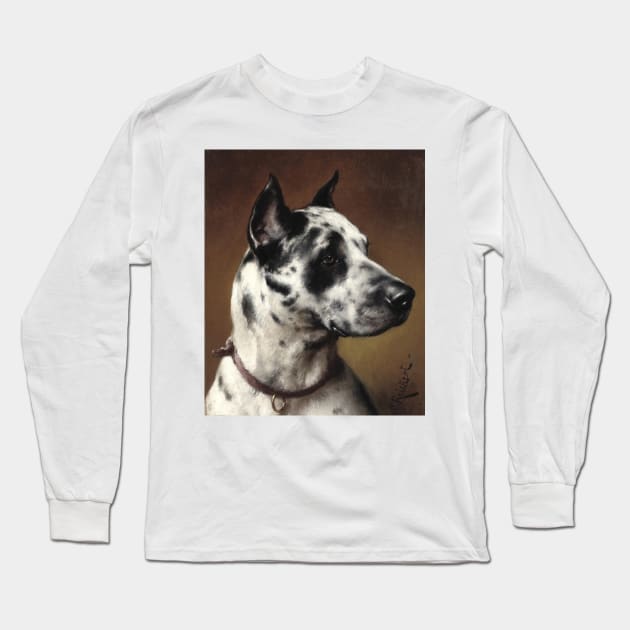 Portrait of a Great Dane (circa 1900) by Carl Reichert Long Sleeve T-Shirt by Naves